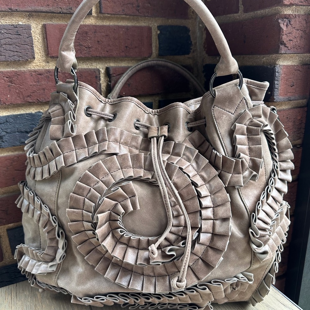 Misha large faux leather shoulder bag